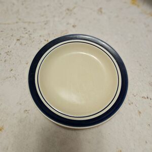 Gibson Housewares Blue Rim Stoneware Saucer – 5.75” – Vitrified China – Microwav